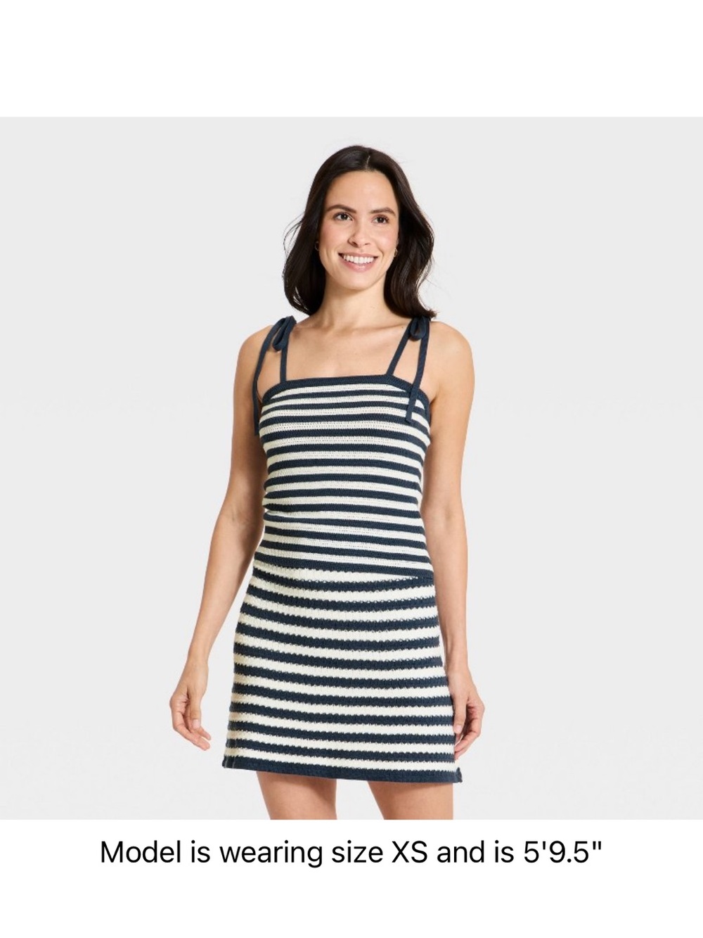 Universal Thread Striped Navy & White Tank with Tie Straps - Women